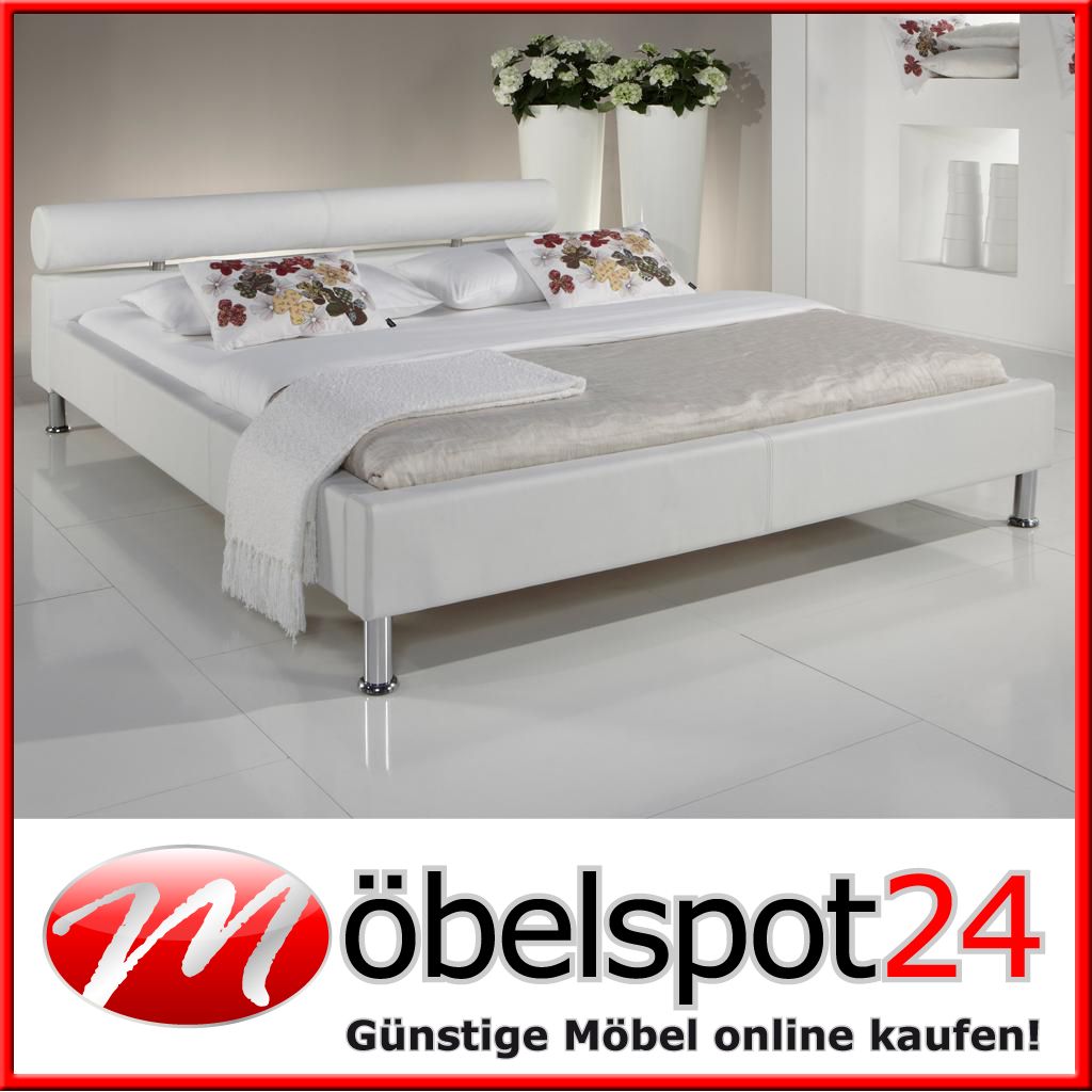 Polsterbett Anello Weiss 140x200 Bett Bettrahmen Futon Schlafzimmer