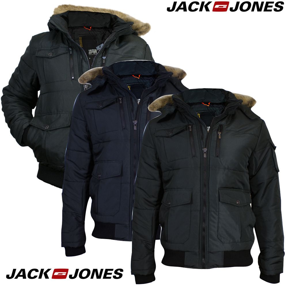 Jack & Jones Winter Jacke NOVEMBER JKT mit Kapuze in 2 Farben Gr.S XXL