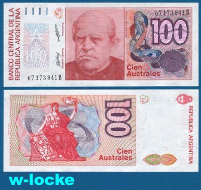 ARGENTINIEN / ARGENTINA 100 Australes UNC P.327 b