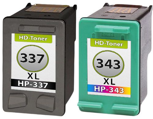 HP 337 XL + HP 343 BLACK DRUCKER PATRONE PhotoSmart C4180 D5160