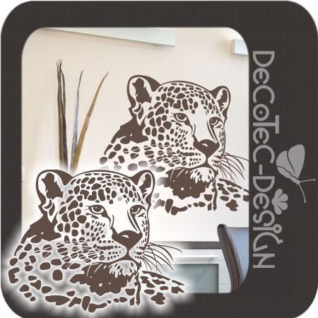 W346 Wandtattoo LEOPARD Wandaufkleber Afrika WC Kaffee