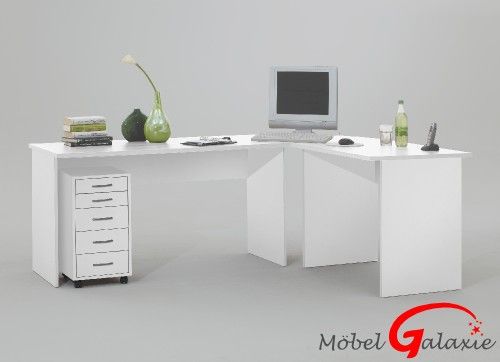 WINKELKOMBINATION SCHREIBTISCH TISCH ROLLCONTAINER HOME OFFICE BÜRO