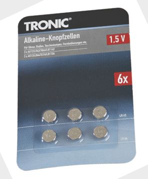 Knopfzellen 6er 1,5V AG12/AG13/LR43/LR44/LR1142/LR1154/386A/357A