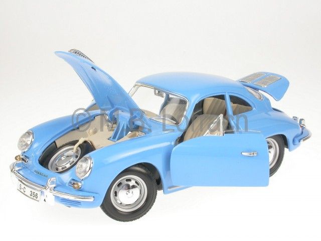 Porsche 356 B Coupe blau Modellauto Bburago 118