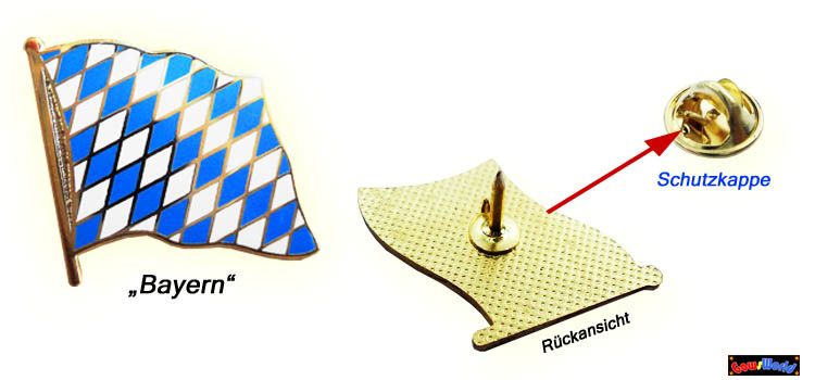 Flaggen Pin BAYERN   Oktoberfest Anstecker Fahnen Pin Freundschaftspin