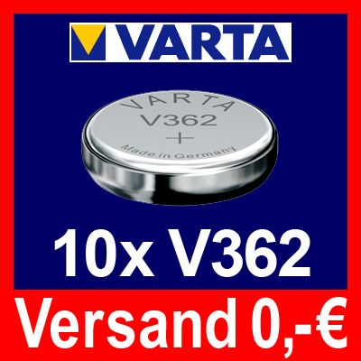 10x V362 Uhren Batterie Knopfzelle SR58 SR721 VARTA°