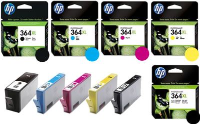 5x ORIGINAL HP 364 XL Druckerpatronen