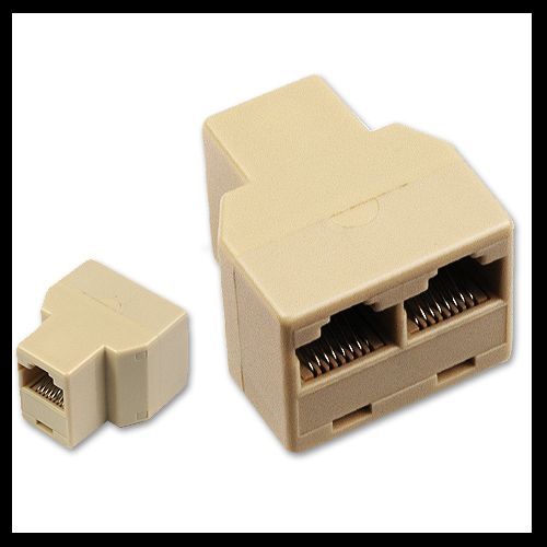 NEU Lan Netzwerk RJ 45 1 auf 2 Buchse Adapter für PC