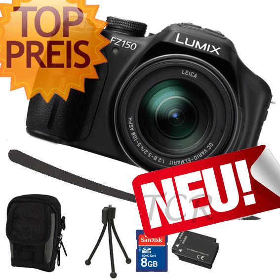 Panasonic Lumix FZ150 Digitalkamera + Mega Zubehör 8   Full HD Video