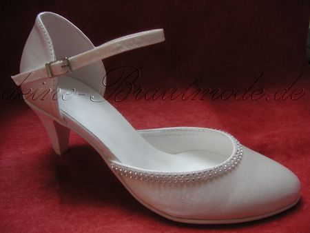 Brautschuhe Hochzeitsschuhe Satin Strass Strasssteine weiss ivory