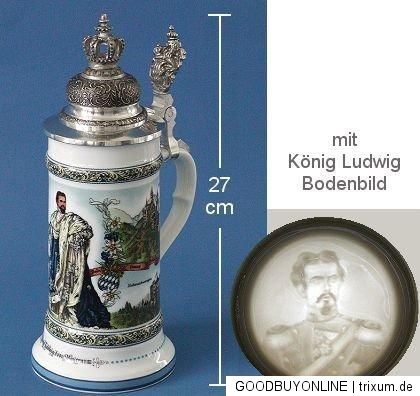 Pint Tankard Beer Krug,Stein  King Ludwig II of Bavaria