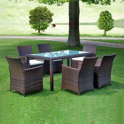 POLY RATTAN GARTENMÖBEL GARTENGARNITUR ESSGRUPPE GARTENSET STAHL