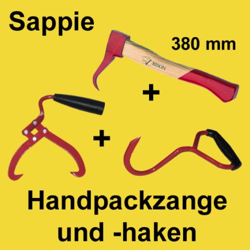 Handpackzange 190 mm, Handpackhaken 90°, Sappie 380 mm