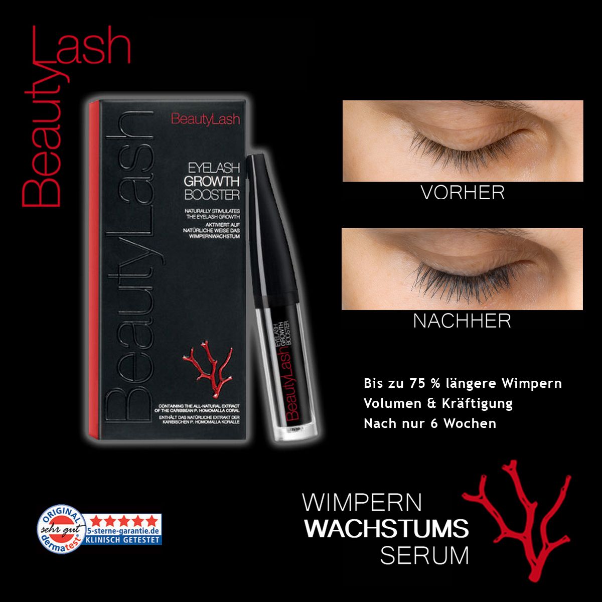 Eyelash Growth Booster 4 ml Wimpern Serum Volumen Wachstum