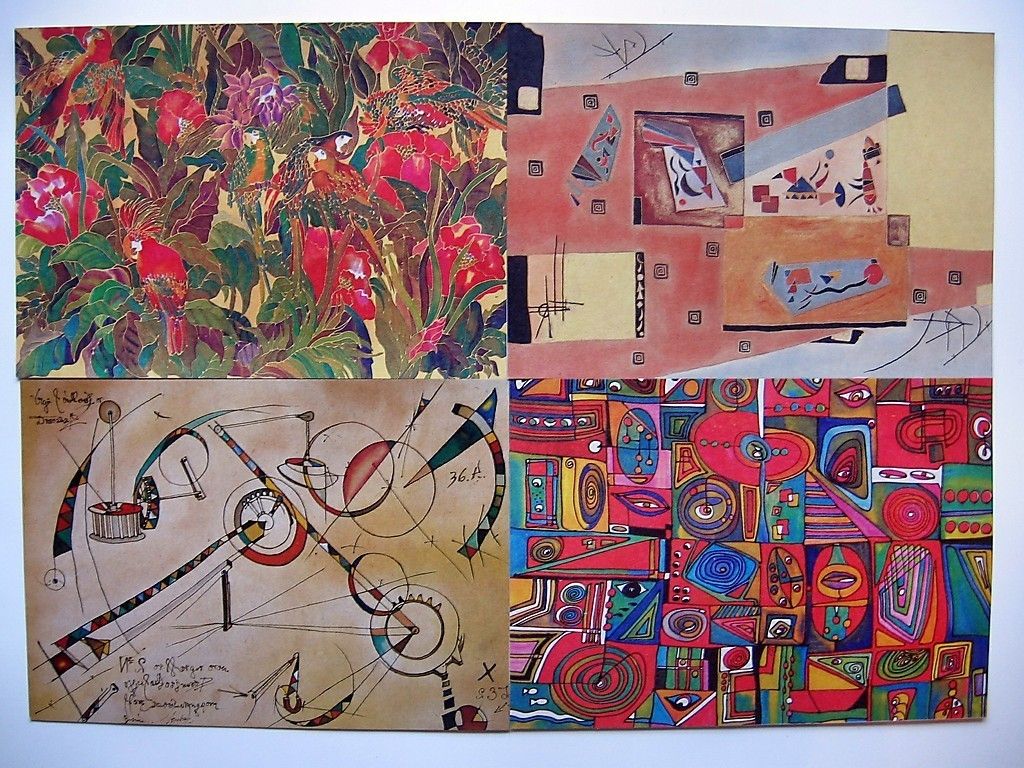 500 Postkarten, 4 Motive je 125 Stück, Design Kunst Trödel Kiosk NEU