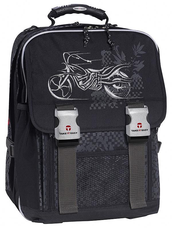 TAKE IT EASY Schulrucksack BIKER Motorrad Ranzen Modell London