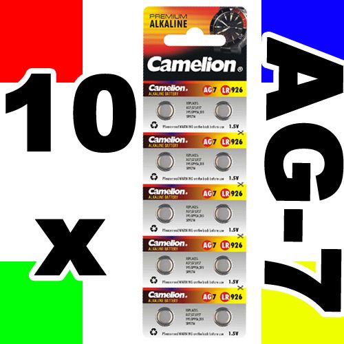 10 x AG7 LR926 Knopfzellen 395 LR57 195 SR927W Camelion