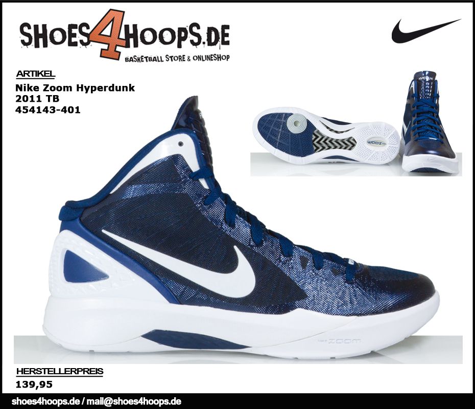 ZOOM HYPERDUNK 2011 TB BASKETBALLSCHUHE / 454143 401 / 40 48,5