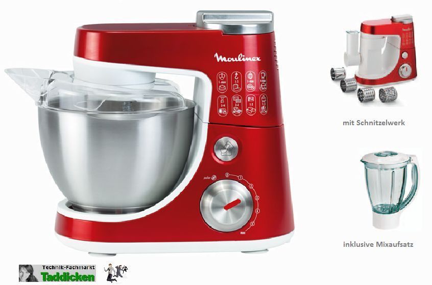 Moulinex QA 402 G Masterchef Gourmet Kuechenmaschine 900 Watt Red Ruby