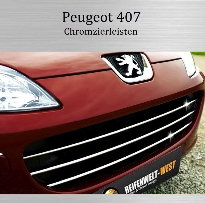 PEUGEOT 407 Chrom   Zierleisten Kühlergrill   Leisten Chromleisten