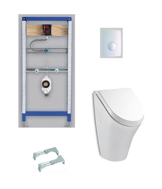 URINAL ROCA MIT DECKEL KOMPLETT SET ABSENKAUTOMATIK INKL