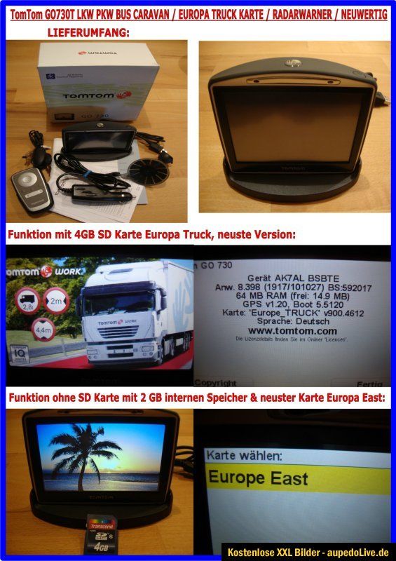 TomTom Go 730 TMC LKW EUROPA TRUCK & EAST KARTEN NEUSTE VERSION