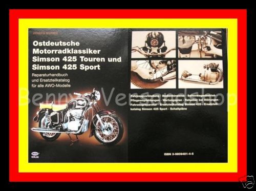 Simson AWO 424 T/425 S Reparaturbuch Ersatzteilkatalog 3980948145