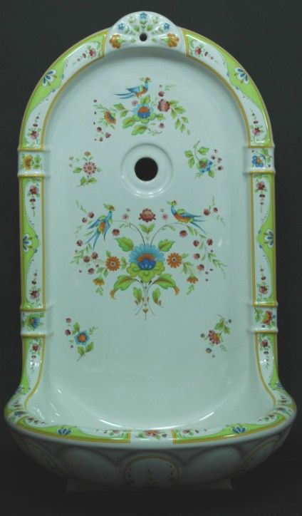 Jugendstil florale Malerei Handwaschbecken praktischer Blickfang zB