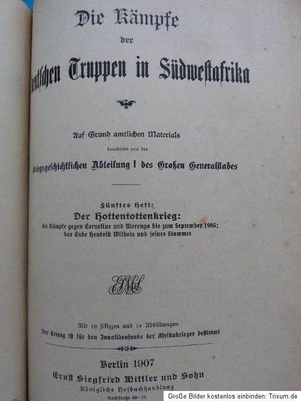 Deutsche Truppen Südwestafrika Hereros Ledereinband E. S. Wittler