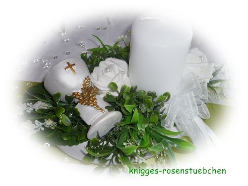 Tischdeko Hochzeit Silberhochzeit Tischgesteck festlich