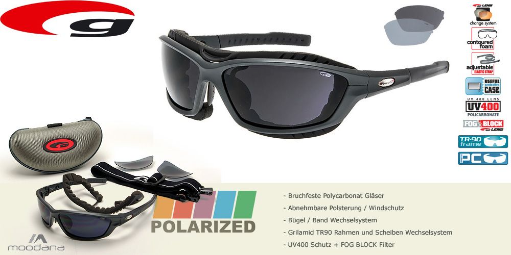 Goggle Gletscherbrille mit polarisierenden Linsen Wechselscheiben