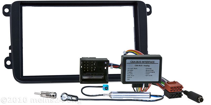 Einbauset (Doppel ISO Radioblende + CAN Bus Interface + Fakra Phantom