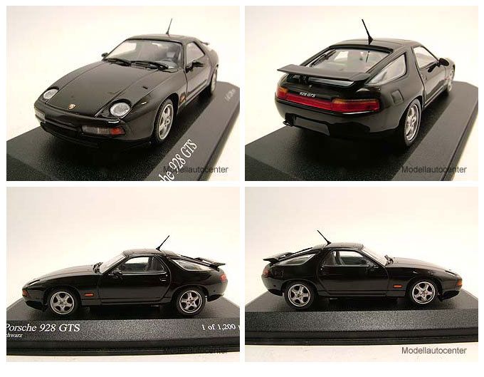 Porsche 928 GTS 1991 schwarz, Modellauto 143 / Minichamps