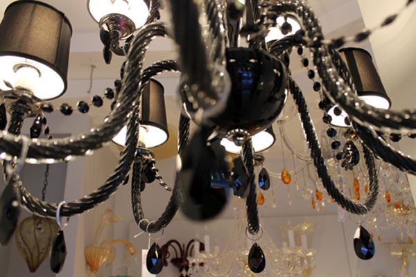 Kronleuchter Chandelier 445/8 + 4 mit Swarovski®   schwarz