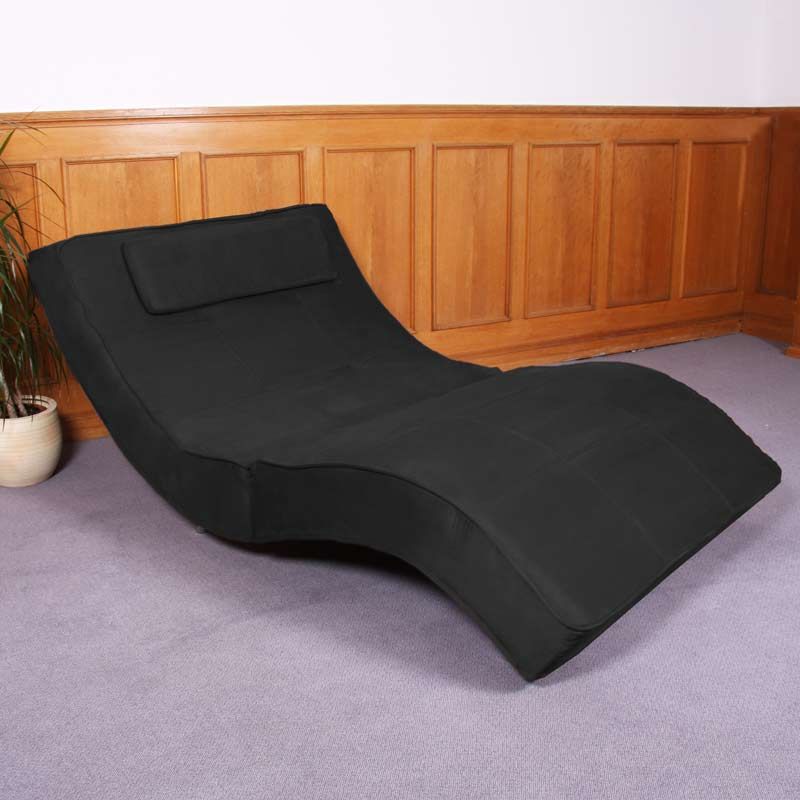 Relaxliege Recamiere Chaiselongue Livorno XXL Mikrofaser schwarz weiß