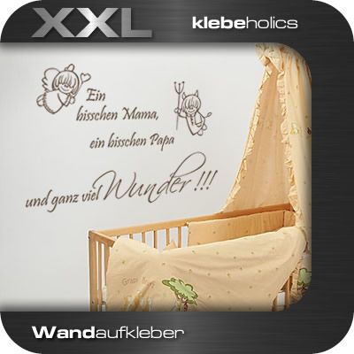 A467  Mama Papa Wunder Baby Aufkleber Wandtattoo