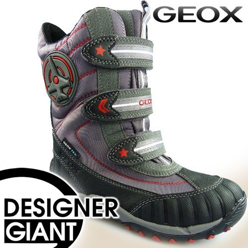 H452 NEU GEOX Kids ALASKA gefütterte Stiefel grau Gr.26 34 SUPER