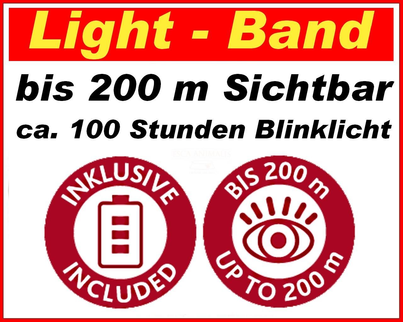 LED ultra leicht leuchtring blink licht Halsband gr. XS Hunde