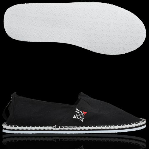 Oxbow Tripp Espadrilles Hausschuh Schwarz Weiß (65313)