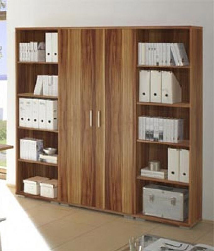 Aktenschrank + 2 Regale in Nussbaum Dekor