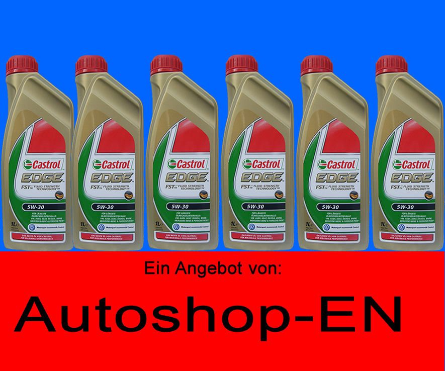 Castrol EDGE FST 5W 30 6X1 Liter 5W30 VW 504 00 507 00 BMW LL 04