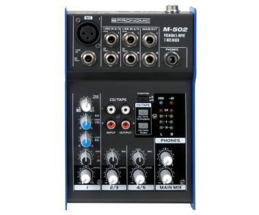 Pronomic M 502 Minimixer Profi 5 Kanal Mischpult Netzteil LED Pegel