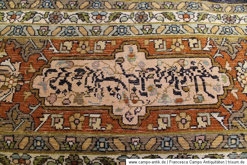 Ghom Silk Rug Perser/Orient Seiden Teppich/ Kaschmir Jagdmuster