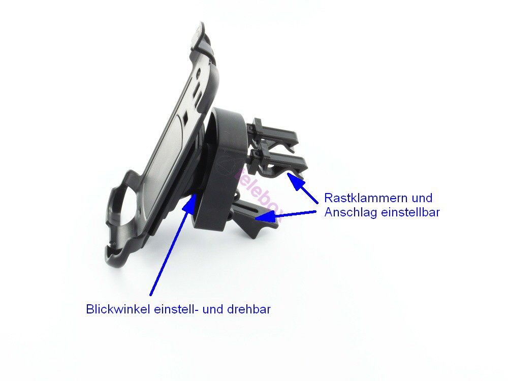 Handy Halterung mit Lüftungsgitter Halter dem HR 4 Loch Rastsystem