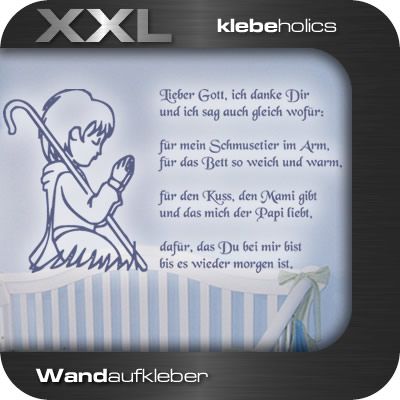 A516 Lieber Gott Wandtattoo Wandaufkleber Kinderzimmer