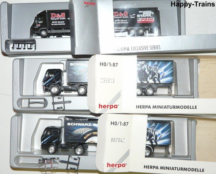 5x Herpa Fulda LKW / Scania R TL, MB, D& SOVP 187 TOP