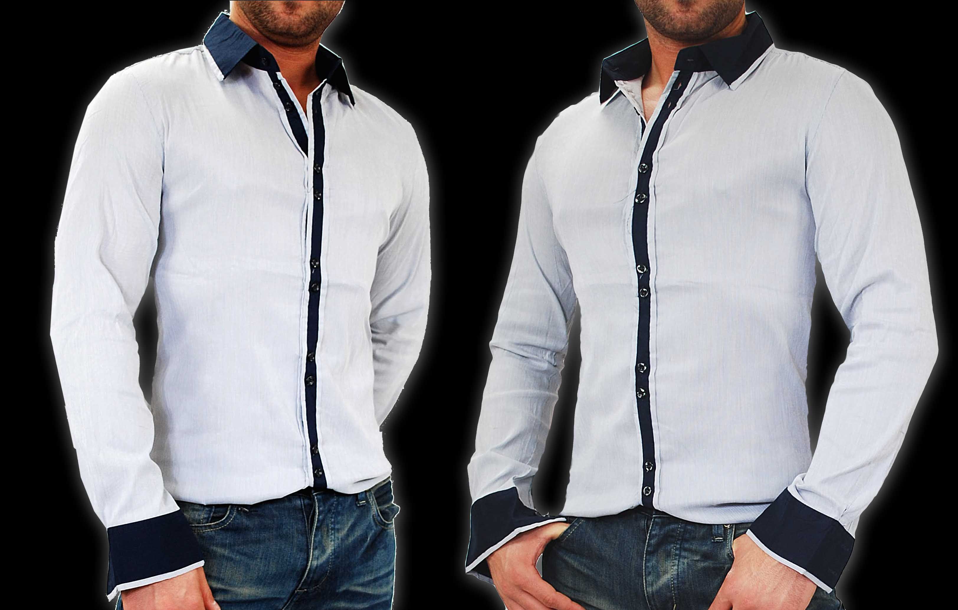 Herren Hemd Fine Bussines Hemd Doppelt Knopf Talk Two 3 Farben Gr.M/L