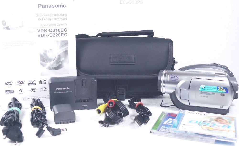 DVD Camcorder PANASONIC VDR D220 TOP Zust. + Zubehörpaket