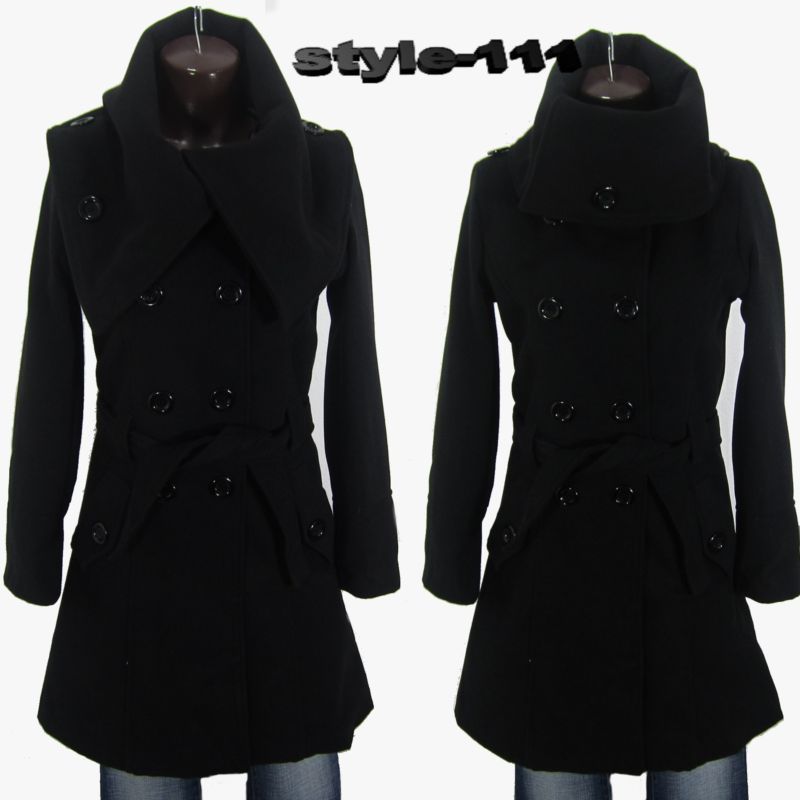 NEU Winter JACKE Mantel SchalKragen in Schwarz (561) Gr.48