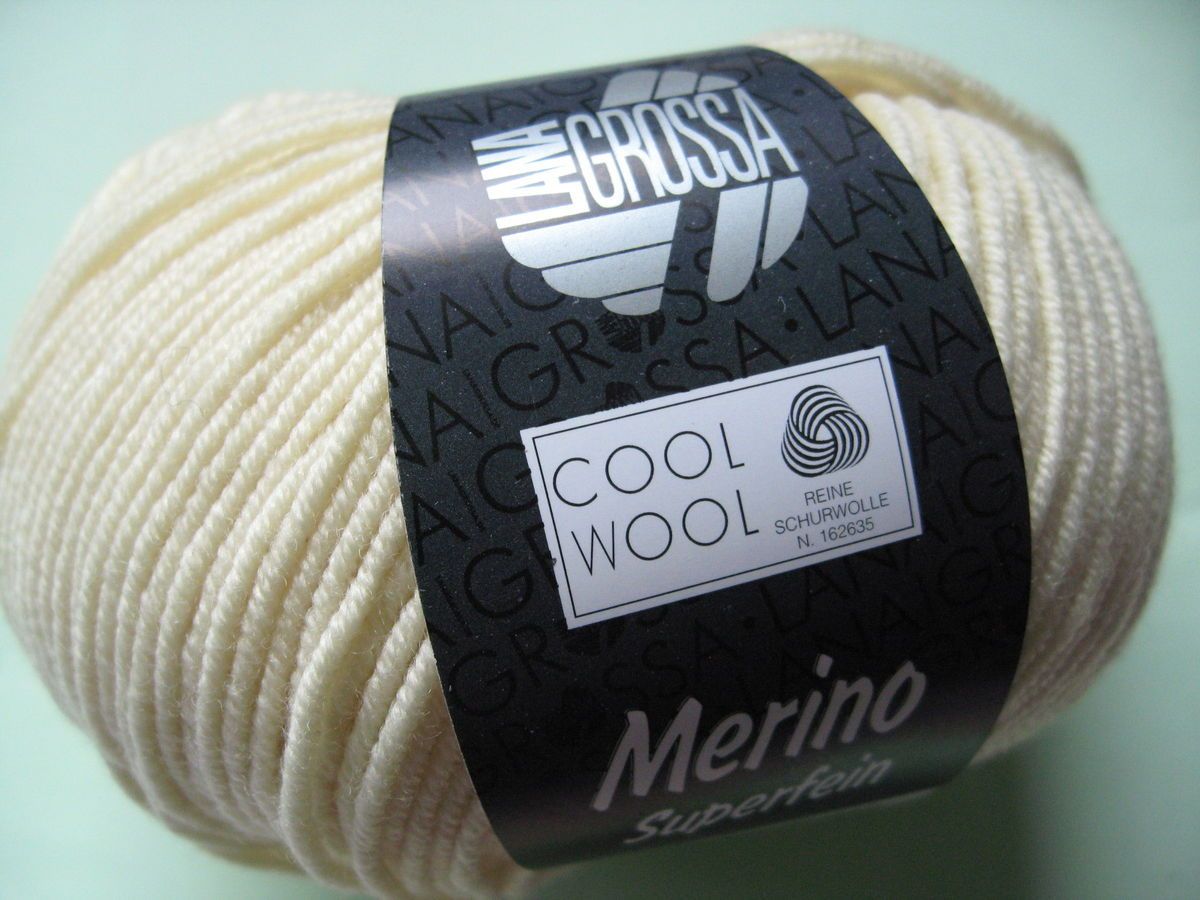 Wolle Lana Grossa COOL WOOL #570 VANILLE Lauflänge 160m  50grKn